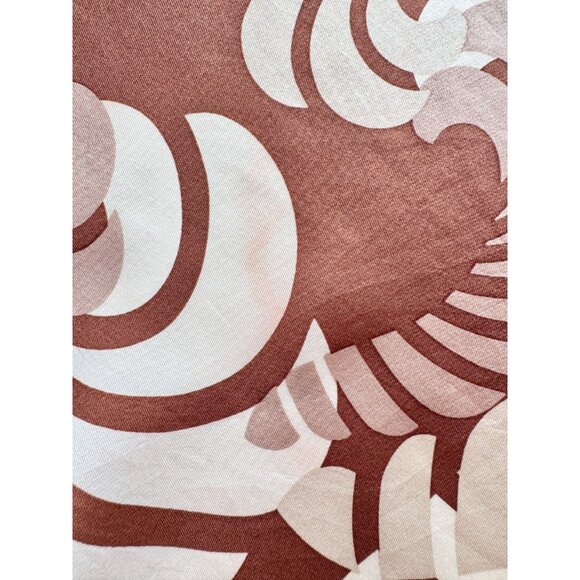 FREY WILLE Brown Ivory Sphinx Motif Silk Twill 69" x 20" Large Scarf Shawl - Picture 8 of 15